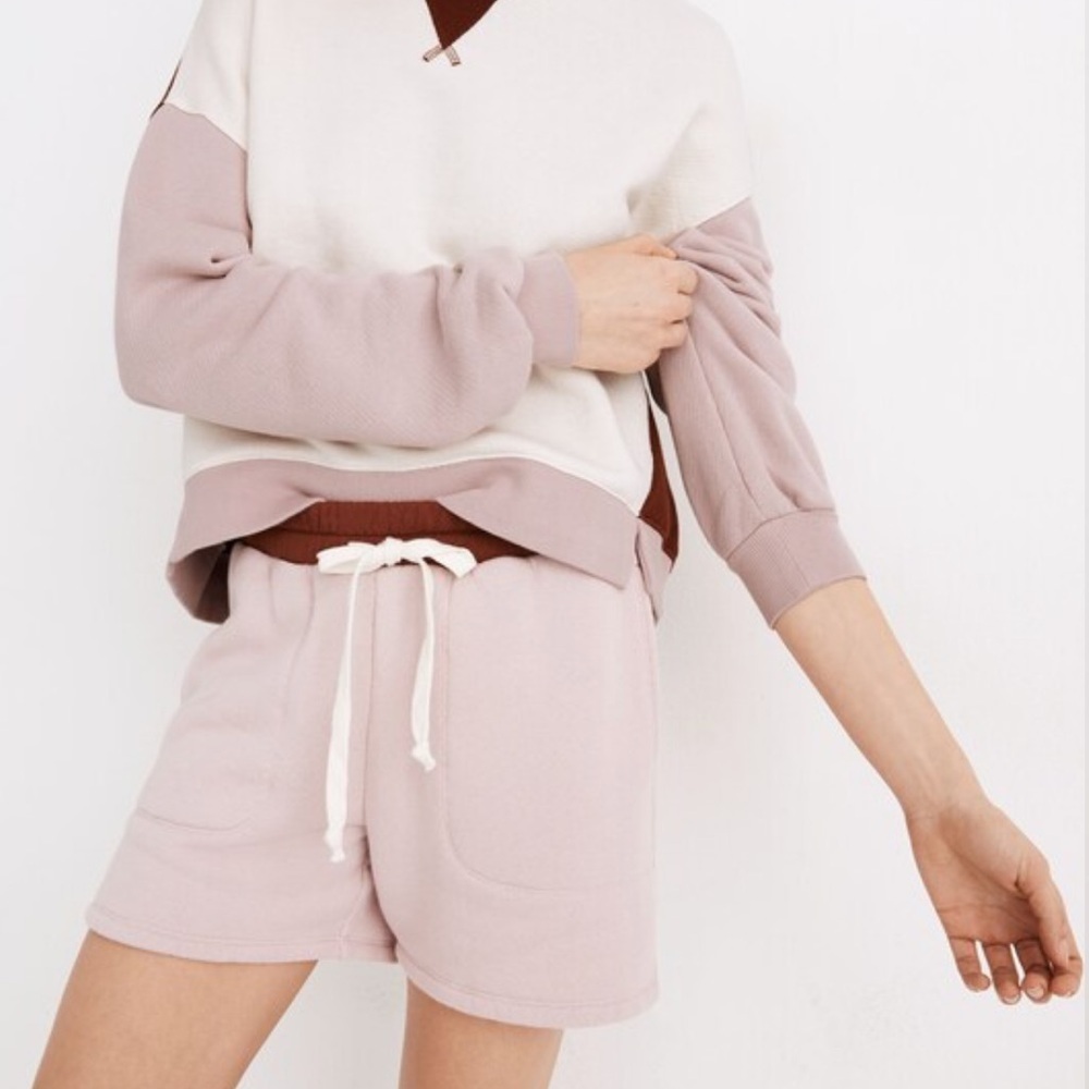 MADEWELL Airyterry Stitched Pocket Atheleisure Travel Sweatshorts Wisteria Dove